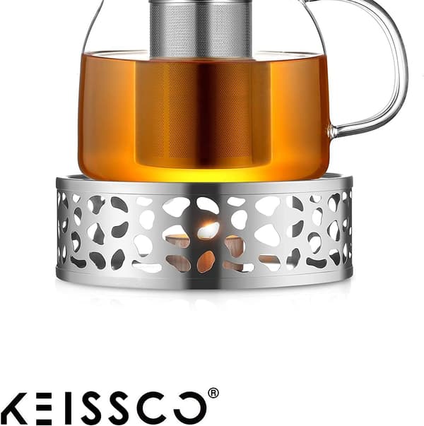 Tevarmer i rustfrit stål med lysholder til glas-, stål- og keramikpotter