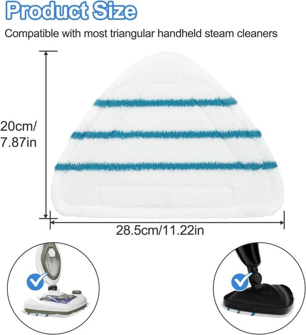 5-pakning damprenser erstatning — mikrofiber dampmoppputer — håndholdte damprengjøringskluter — dampmoppputer — kompatibel med de fleste trekantede