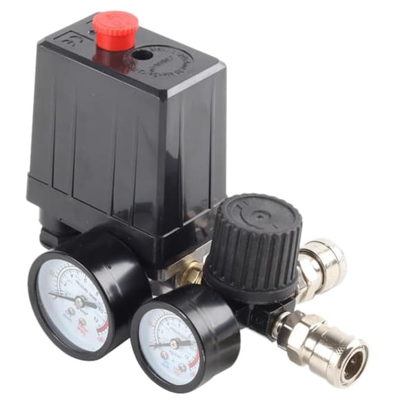 Luftkompressor trykafbryder kontrolventil regulator målere med hurtigkobling 220V