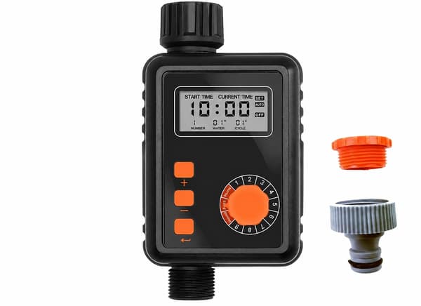 Elektronisk vanningsur med regnsensor, IPX5 automatisk sprinklerkontroller, 9 programmer, LCD-skjerm for hage og drivhus