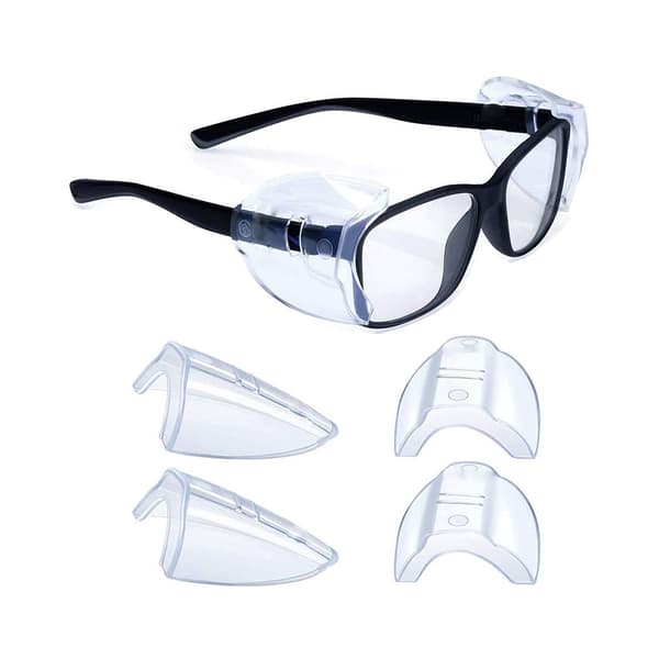 Briller Sideskjolde, Slip-on Klare Sideskjolde, Passer til Medium til Store Briller (2 Par)
