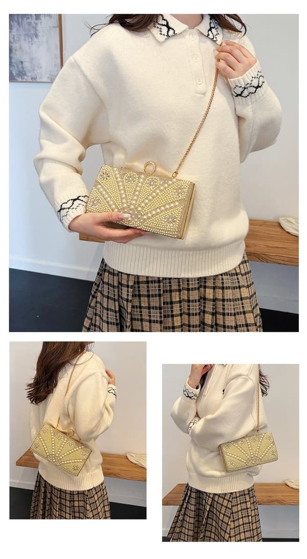 Dam Axelväska med Pärl Clutch