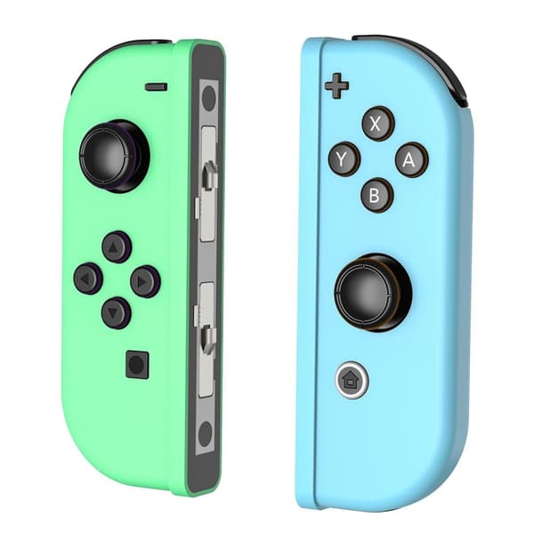 Trådløs controller til Switch, erstatning trådløs L/R controller understøtter dobbelt vibration/vækning Pastel Green and Blue