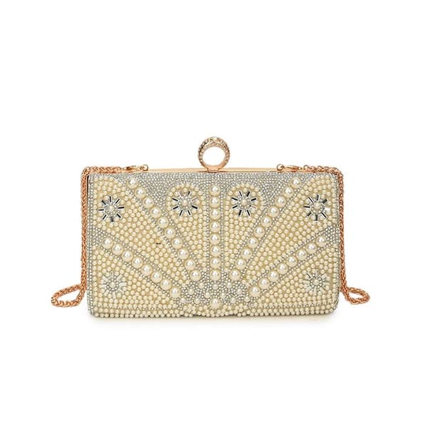 Dame Mode Skuldertaske med Perle Clutch