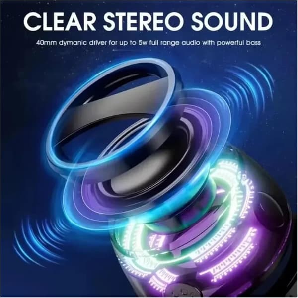 Magnetisk bærbar Bluetooth-højttaler mini Audio Box Dual-Channel Stereo Bluetooth 5.3 Version Højttaler 7-timers afspilningsvarighed Telefonholder (sort)