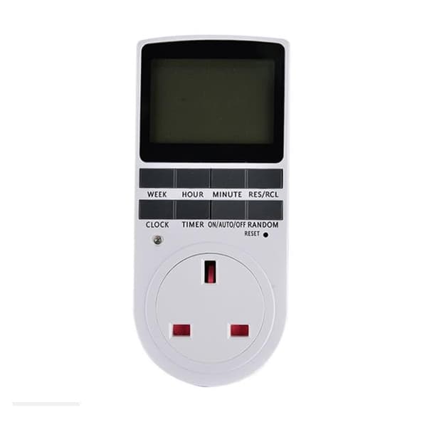 230V 13A Timer Switch Stikdåse Elektronisk Digital UK Plug-in Programmerbar 7 Dage 12/24 Timers Stikdåse
