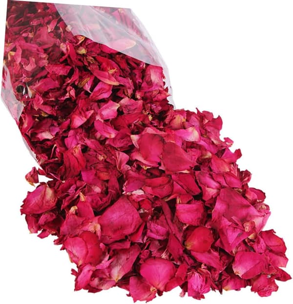 100g Tørkede Røde Roseblader — Ideell for Aromatiske Blomsterbad, Fotbad og Avslappende Dusjer