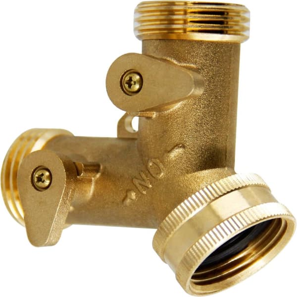 2-vägs mässingsslangdelare, 3/4\" mässingsslangkopplingar, Y-koppling trädgårdsslangadapter Double head switch outer wire