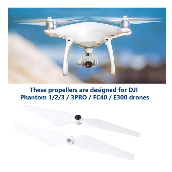 2 par erstatnings 9450 selvstrammende CW/CCW propeller for DJI Phantom 2 3 Professional Advanced Standard og 4K (hvit)