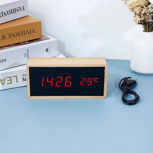 Puinen digitaalinen herätyskello USB-virtalähde elektroninen herätyskello