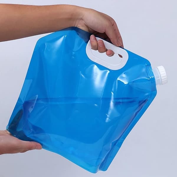 4 stk. sammenfoldelig vandblære - Sammenklappelig vandopbevaringspose - 5 liter pr. pose - Bærbar campingvandbeholder Pladsbesparende design til rejser