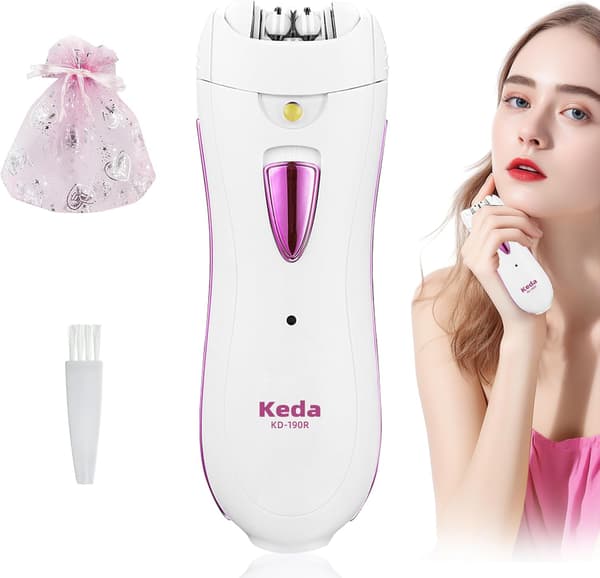 Epilator Smooth Glide Epilator til kvinder, genopladelig ansigtsepilator, glat ansigtstrimmer med LED-lys