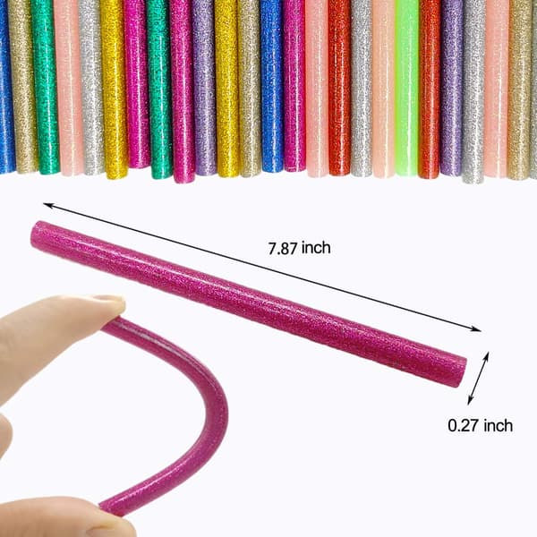 60 Stykker Glitter Limstifter i 6 Farver Mini Smeltelimstifter til Limpistol