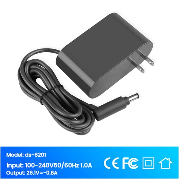 Utskiftbar Dyson AC-adapter Dyson V6 V7 V8 DC62 0.8A trådløs støvsuger hurtiglader