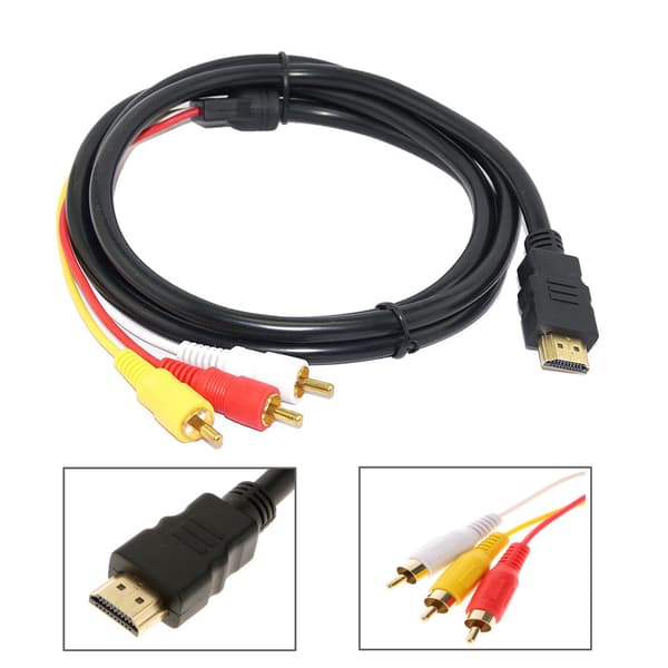 HDMI til RCA-kabel 1,5m HDMI til 3RCA-kabel Audio Video AV-komponentkonverteradapterkabel