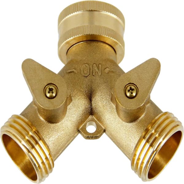 2-vägs mässingsslangdelare, 3/4\" mässingsslangkopplingar, Y-koppling trädgårdsslangadapter Double head switch outer wire