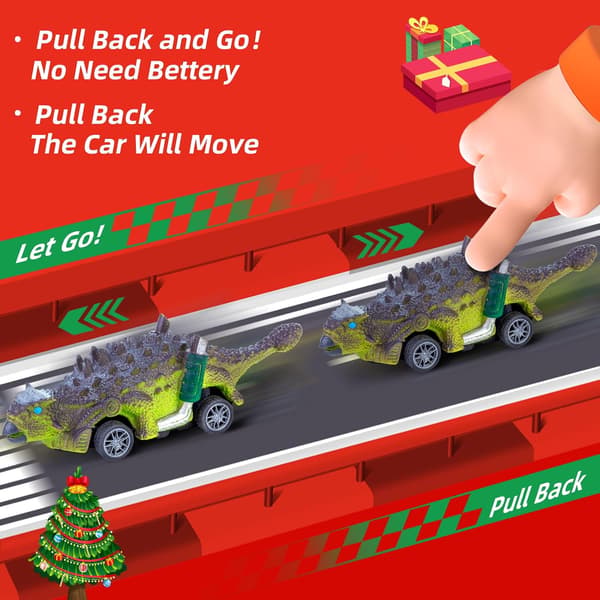 Dinosaur Monster Truck Julekalender 2026 24 Dagers Nedtelling for Barn Gutter