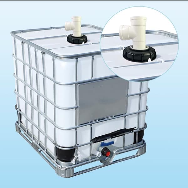 2 stk IBC-tankdeksel 165 mm IBC-tankadapter med nylonfilter Robust IBC-tankdeksel Diameter Regnvannsoppsamlingssystemmontering (vertikal T) vertical T
