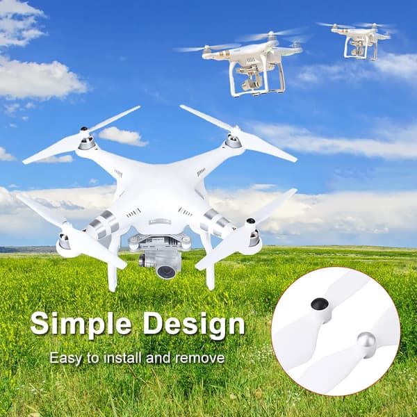 2 par erstatnings 9450 selvstrammende CW/CCW propeller for DJI Phantom 2 3 Professional Advanced Standard og 4K (hvit)