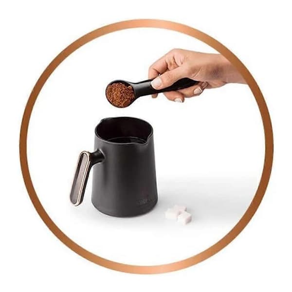 Kaffemaskine kapacitet 250ML sort med guldkant