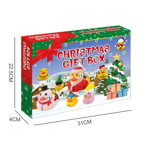 Adventskalender 2026 Jul Gummiank - 24 dagers julekalender Barn Gave Jenter Gutter Morsom Leke And Badeleke