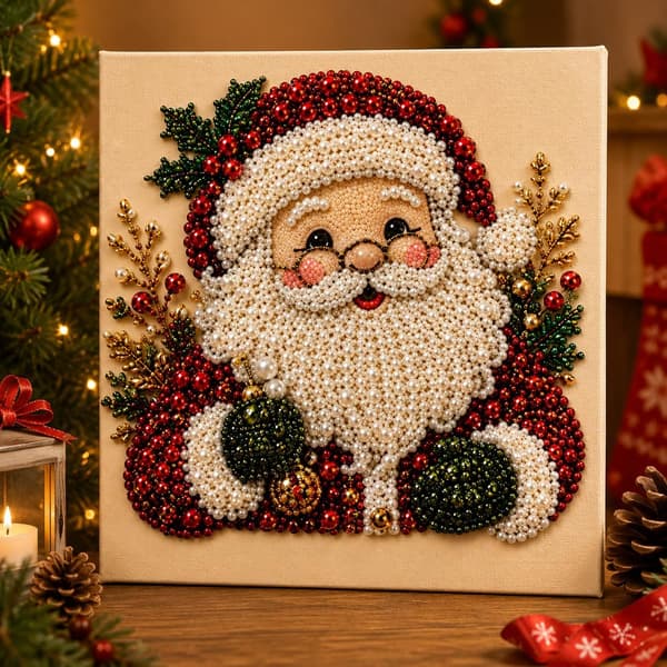 DIY julepynt diamantkunstsett for voksne perlemaling Santa Claus