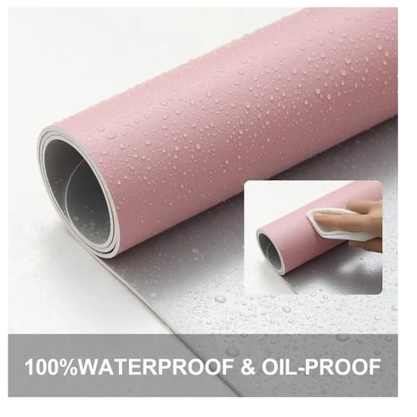 Multifunksjonell skrivebordsmusematte Vanntett PU-skinn skrivebordsmatte 80 x 40 cm rosa