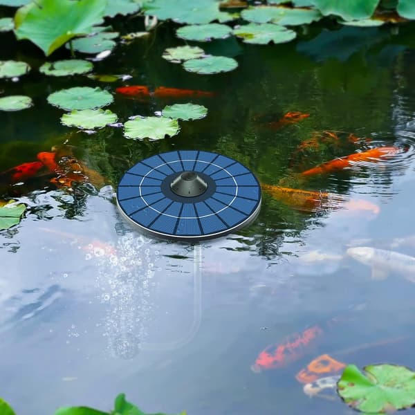 Solcellsdriven flytande dammluftare 2,5W Solcellsdriven luftpump med luftslangar och bubbelstenar Dammluftare Syresättare