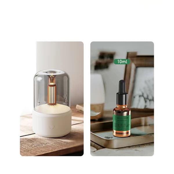 Aromaterapi Diffuser USB Luftfukter med Eterisk Olje Hvit