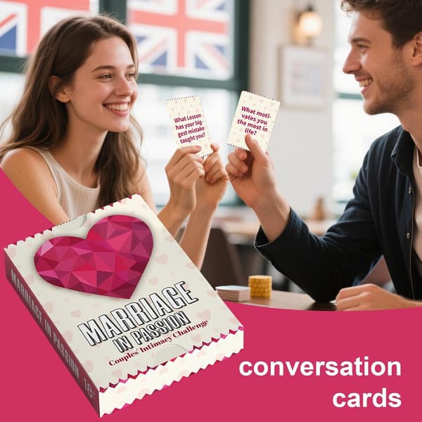 50 Romantiske Par Kortspil - Sjove Samtalekort til Date Night, Dybere Forbindelse & Styrkelse af Forholdet