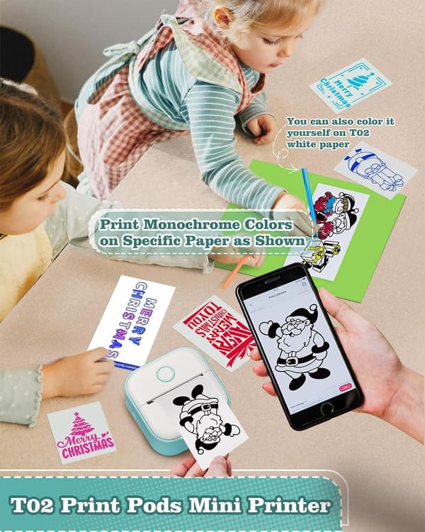 Tarratulostin - T02 minitulostin kannettava lämpömusteeton tarrankone Bluetooth-taskutulostin