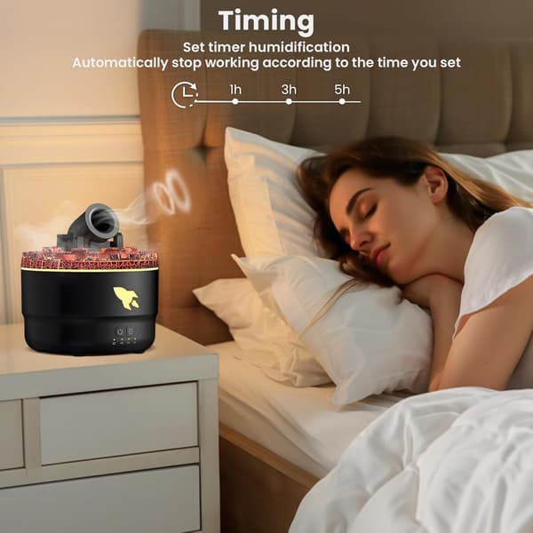 Cannon Blast Aroma Ilmankostutin - 7-värinen LED, 2 tilaa, viileän sumun diffuusori lastenhuoneeseen, luova tornimalli (musta)