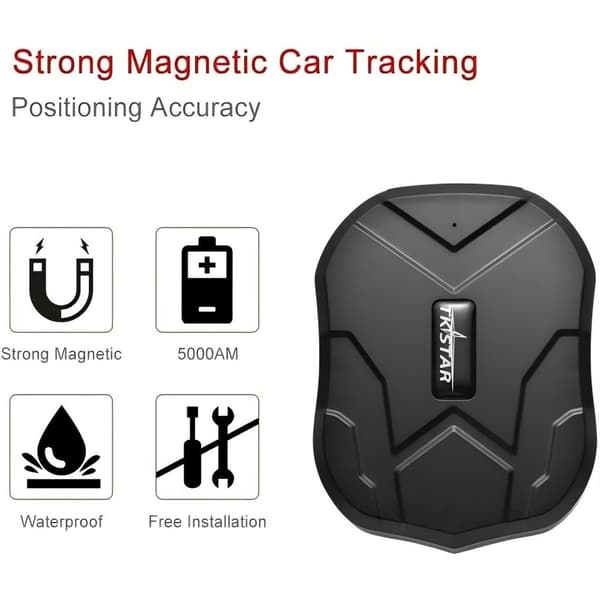 TKSTAR GPS-tracker i realtid med kraftfull magnet, dold tracker, 5000 mAh batteri