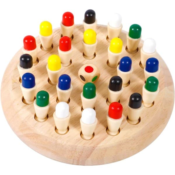Montessori Trä Memory Schackbräde Spel för 4 År Gamla Barn Förälder-Barn Interaktiv Leksak