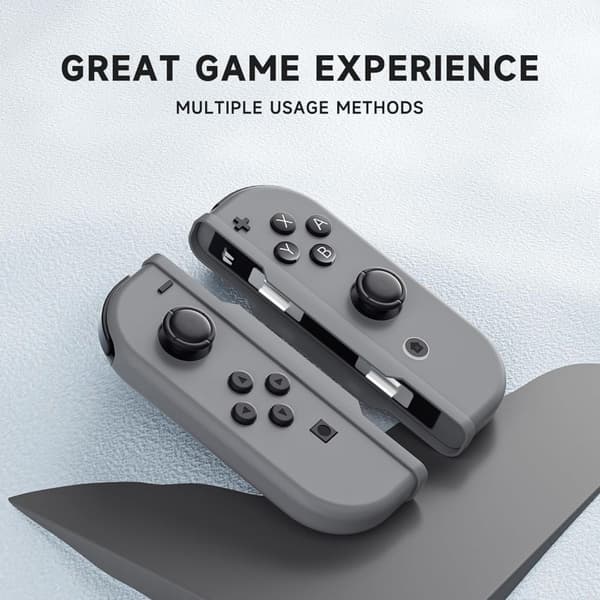 Trådløs kontroller for Switch, erstatning trådløs L/R-kontroller støtter dobbel vibrasjon/vekking charcoal grey