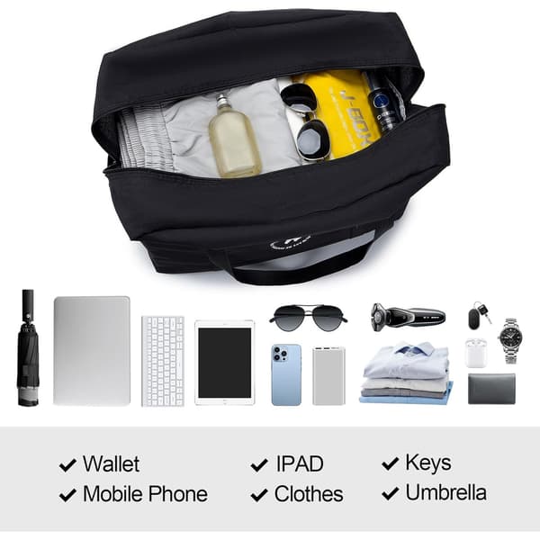 Rejsetaske til flyselskabers personlige genstande 18x14x8 tommer Sort