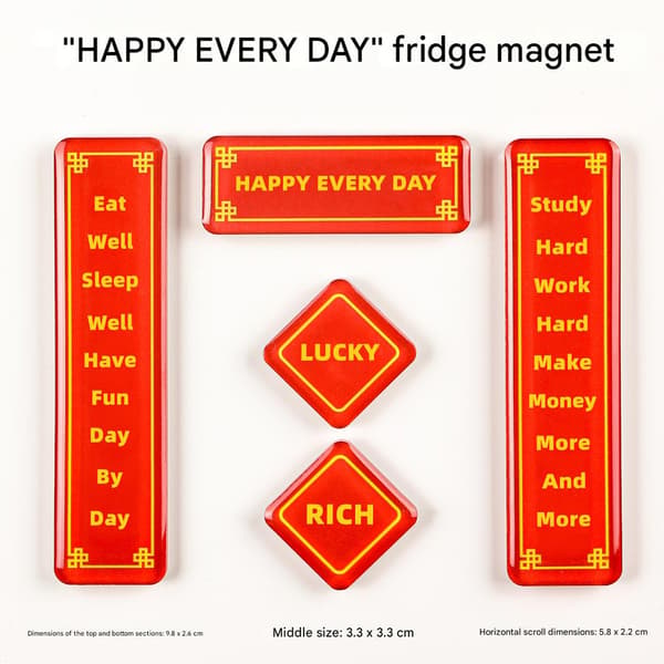Happy Every Day Akryl Kylskåpsmagnet presentförpackning