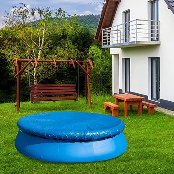 Anti-damm poolskydd, runt ram pool solskydd, runt uppblåsbart poolskydd, isoleringsfilt 366cm