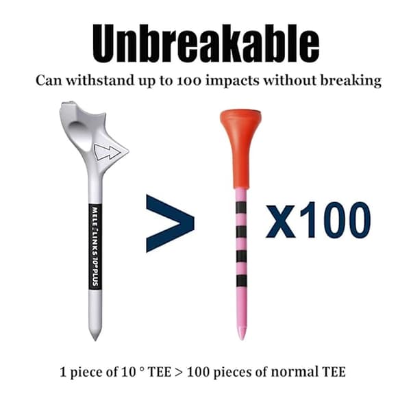 10-pack Premium Golf Tees, 10 Graders Plast Golf Tees, Professionella, Hållbara, Öka Distansen, Minska Bollspin, Golfutrustning