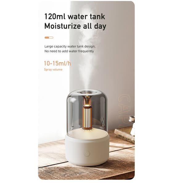Aromaterapi Diffuser USB Luftfukter med Eterisk Olje Hvit