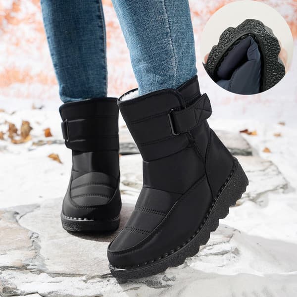Snökängor - Vinterkängor för damer - Vattentäta snökängor - Varmt foder Black 40
