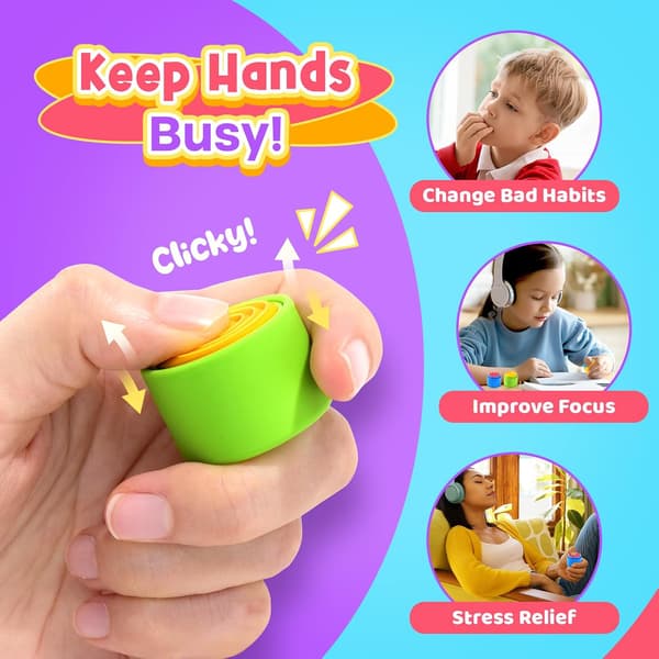 Sensorisk Fidget Legetøj til Børn og Voksne: 3-pak Teksturerede Fidget Clickers til Angstlindring Sensorisk Legetøj til Autisme ADHD Børn Beroligende Knap Fidget Legetøj