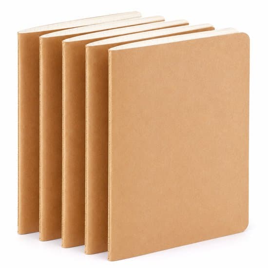 Notesbog – Sæt med 5 linjerede kraftnotesbøger – 26,8 x 18,5 cm – Gul – Til studie