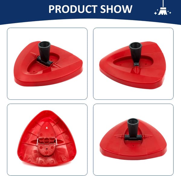 Erstatningshodebase for Spin Mop kompatibel med Oceda EasyWring 1-tank system roterende trekantmoppbase for mopptilbehør