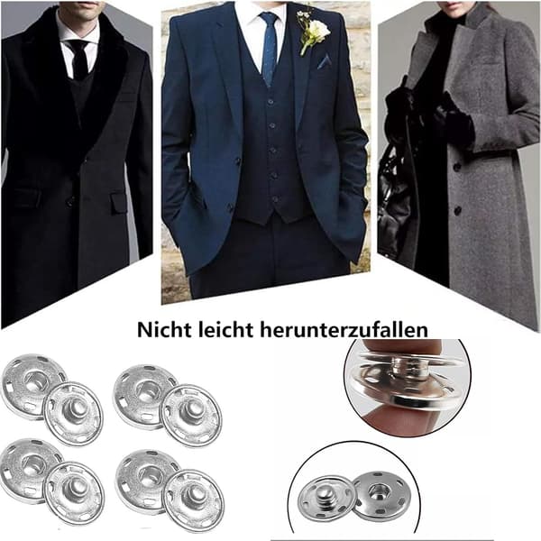 12 set med 21 mm metalltryckknappar för kläder, handväskor, DIY