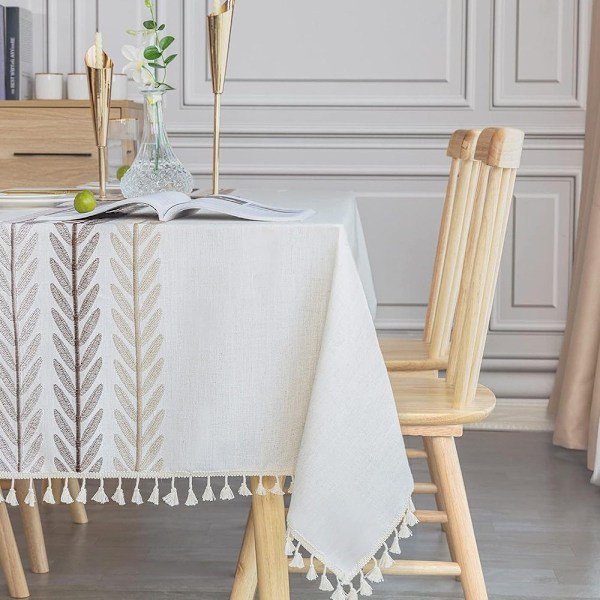 Rektangulär Tvättbar Duk, Bomullslinne, 140x220cm