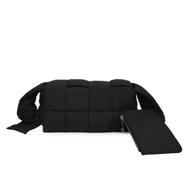 Puffervävd Väska Bomull Kassett Vadderade Designer Crossbody Väskor
