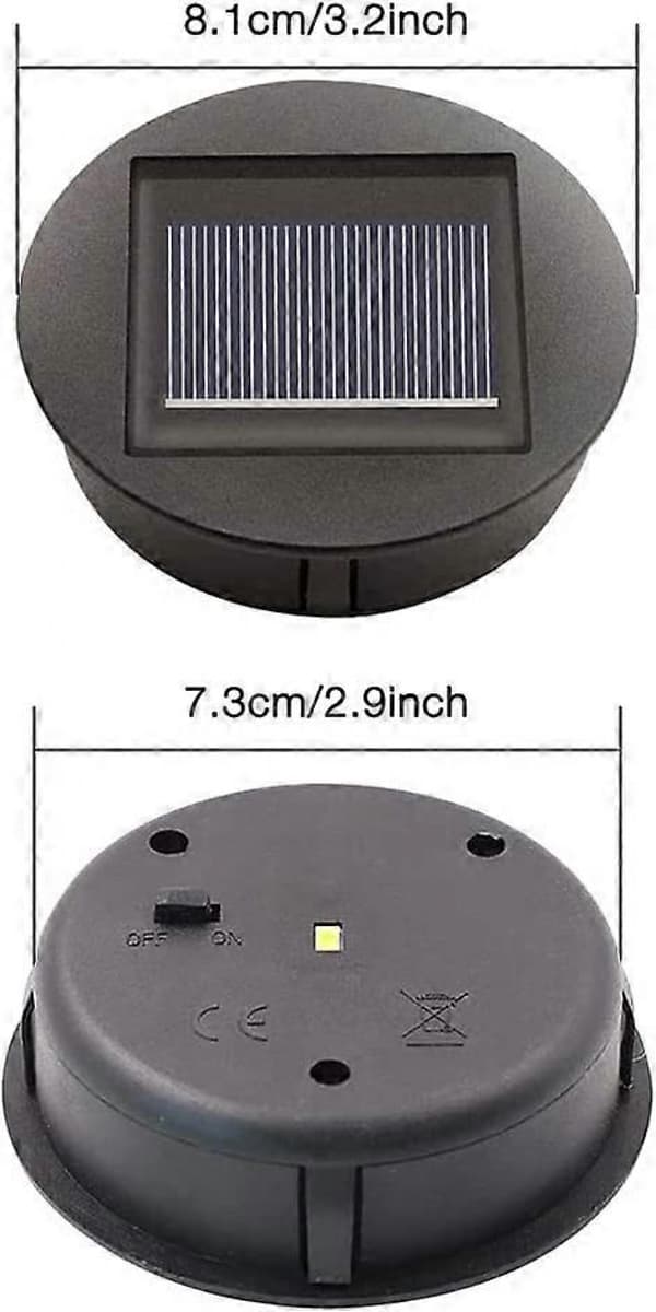 4-pack Solcellslampor Ersättning med LED-lampor, Solcellstaklampor Ersättning, LED Solpanel Sha