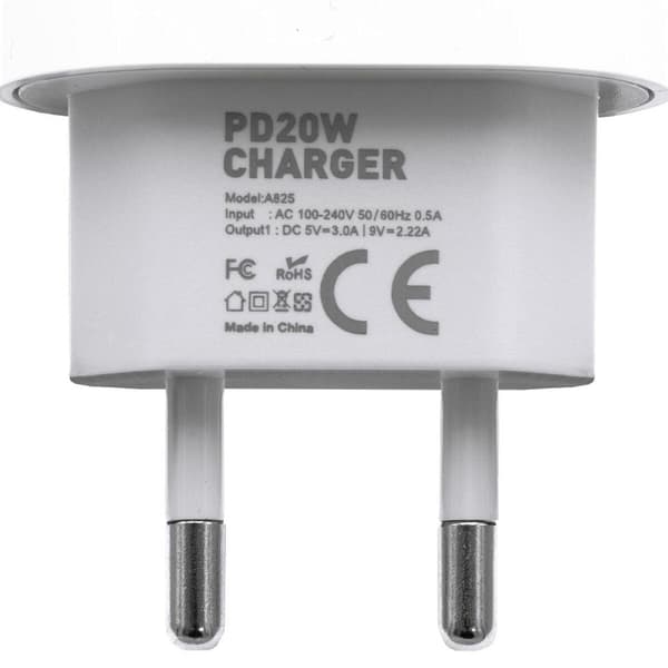 iPhone Charger - Power Adapter - 20W USB-C - Fast Charger White
