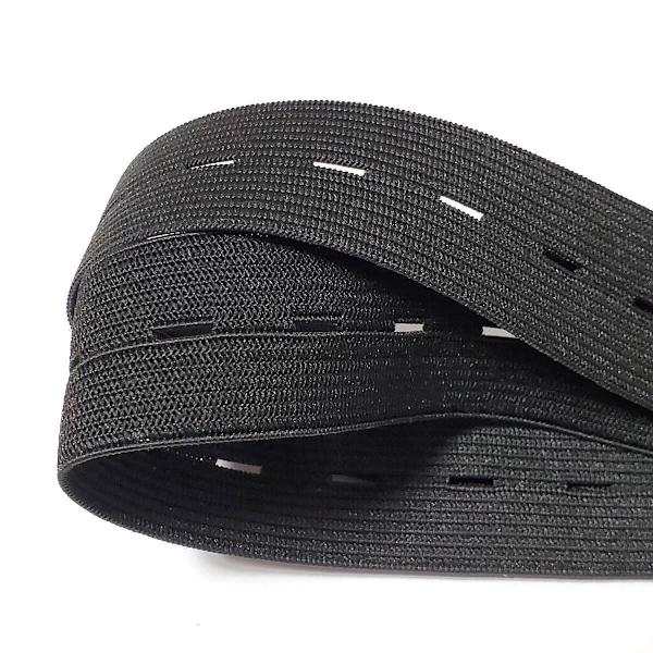 Elastic Buttonhole Ribbon Elastic Band, Practical and Versatile Black Width: 2cm